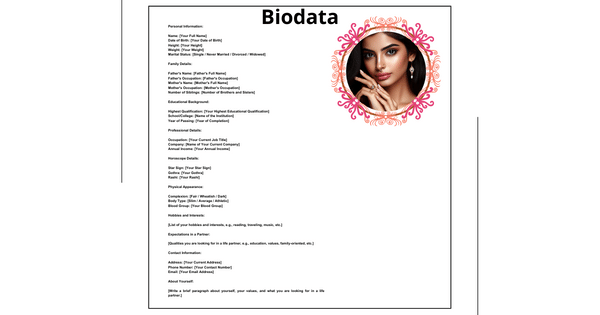 Biodata Format For Marriage Free Download
